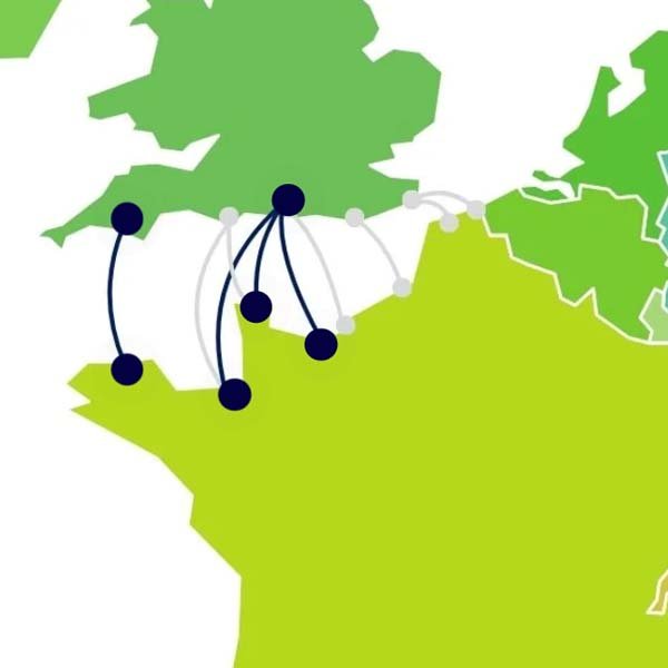 Map overnight ferry routes from England to France