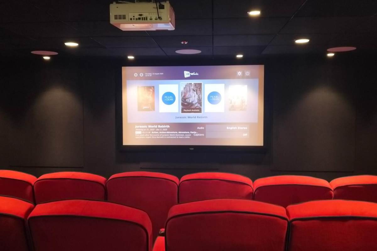 The cinema on board an overnight ferry to France