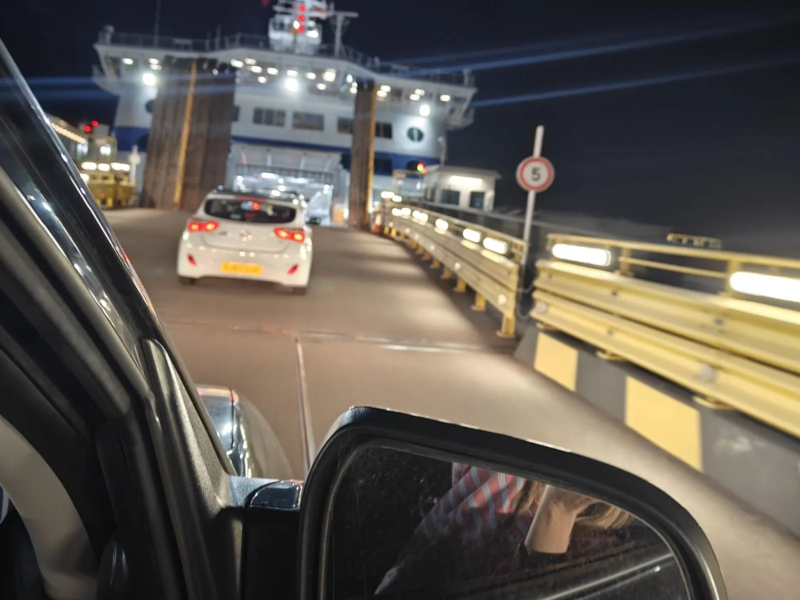 Driving aboard at Portsmouth for an evening sailing